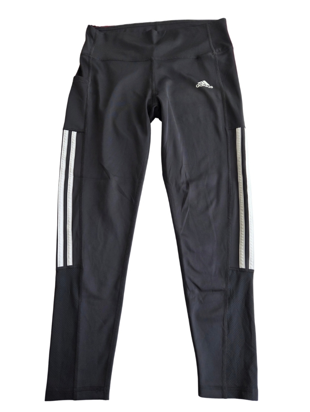 adidas Women's 3-Stripe Tight with Mesh Size L Gray - Picture 3 of 6